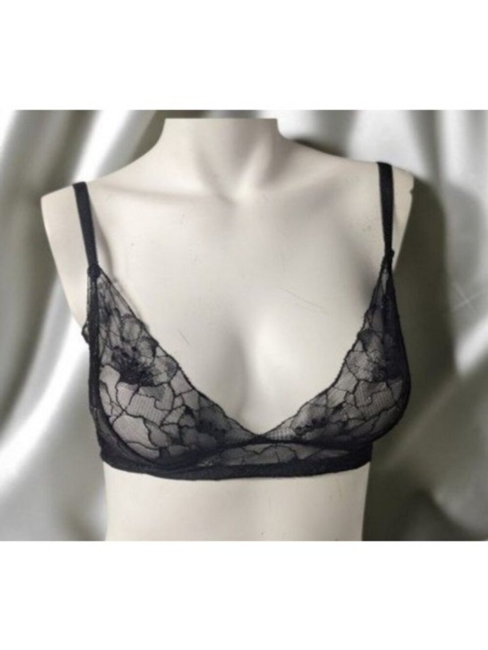 Samantha Chang Lace Sheer Black Size Small New No Tags !!